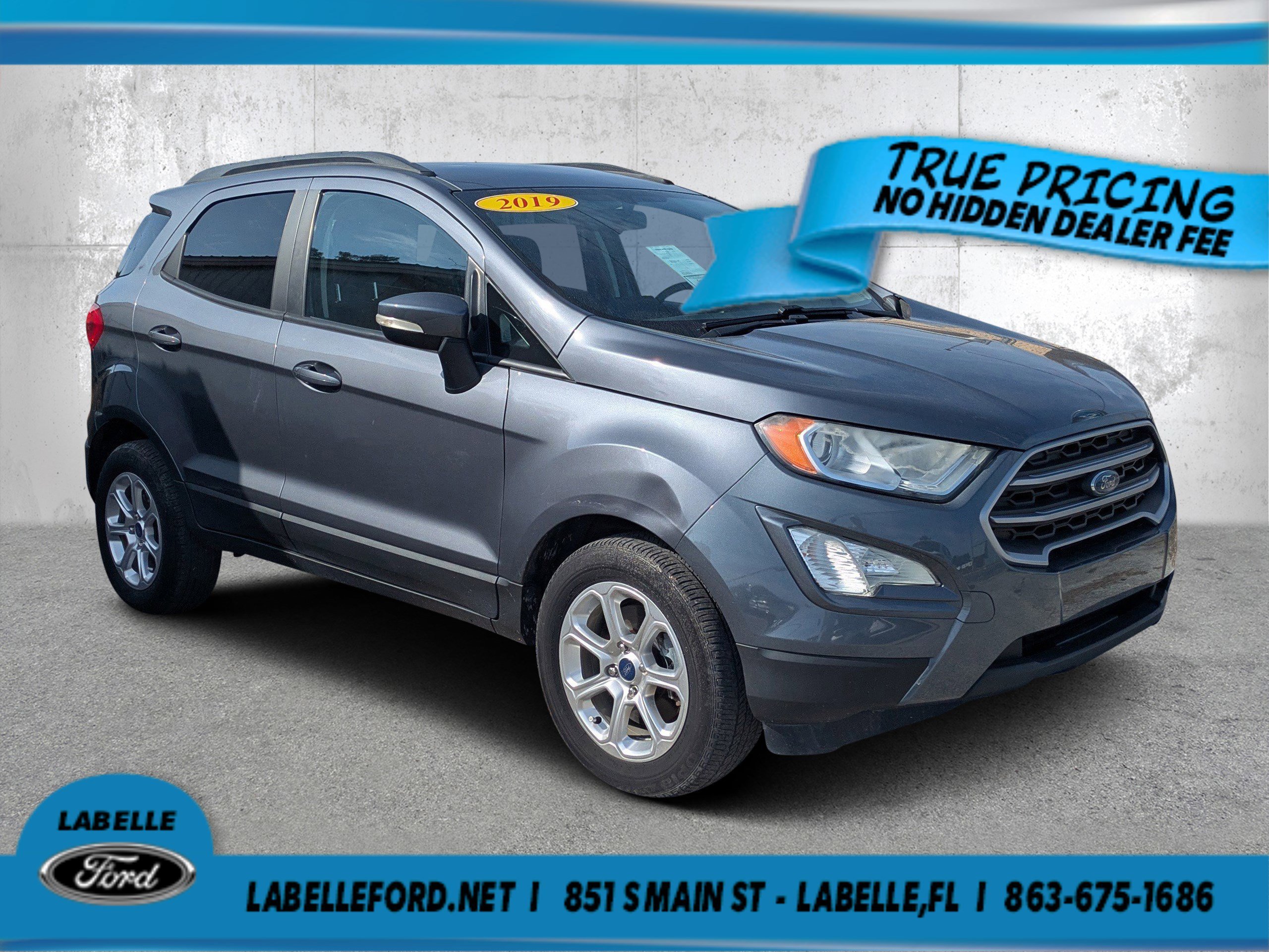 Used 2019 Smoke Metallic Ford SE image 1