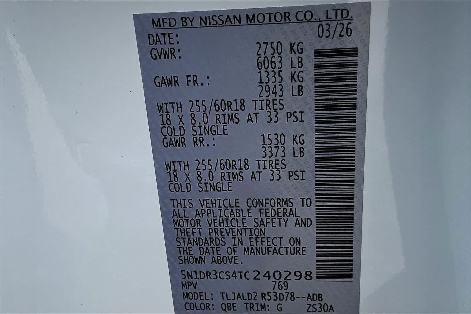 New 2026 Everest White Pearl Tricoat Nissan SL image 14