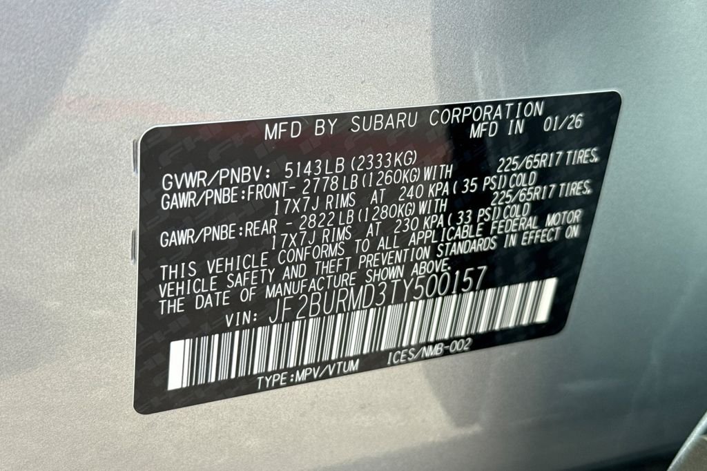 New 2026 ICE SILVER METALLIC Subaru Wilderness image 38