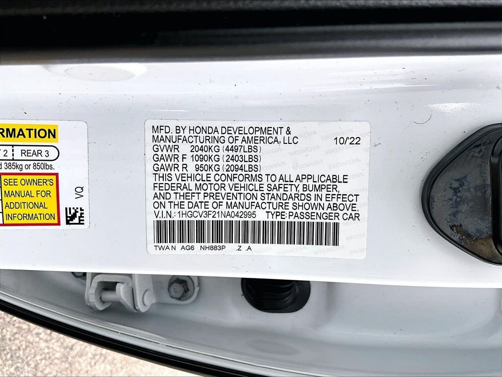 Used 2022 White Honda Sport image 9