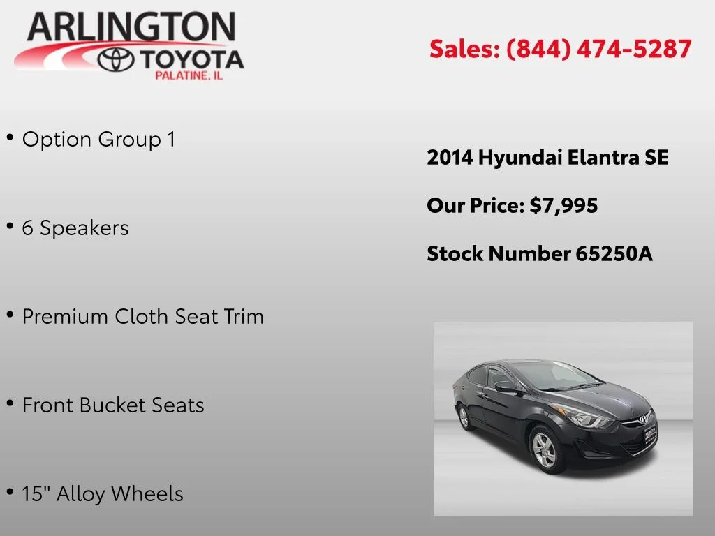 Used 2014 Hyundai Elantra SE with VIN 5NPDH4AE8EH471769 for sale in Palatine, IL