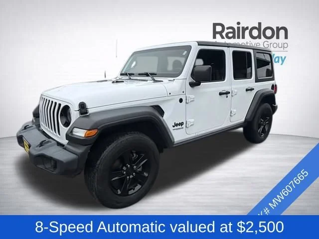 Used 2021 Bright White Clearcoat Jeep Unlimited Sport Altitude image 3