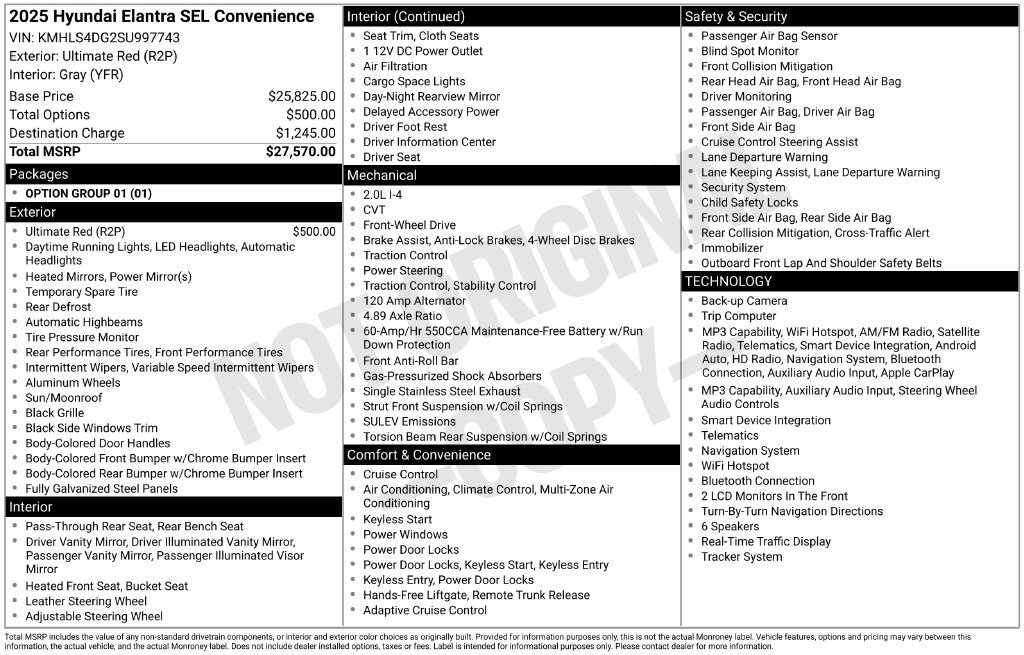 Used 2025 Red Hyundai SEL Convenience image 12