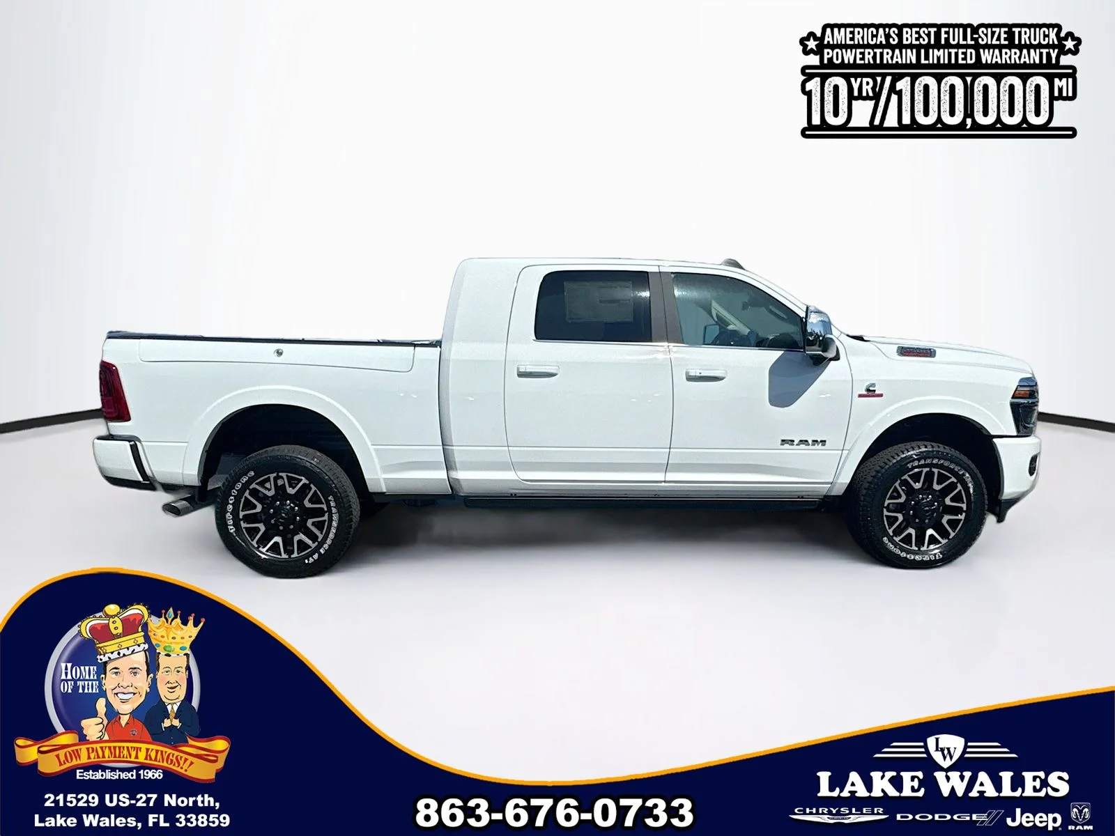 New 2026 Bright White Clear-Coat Exterior Paint RAM Limited Longhorn image 7