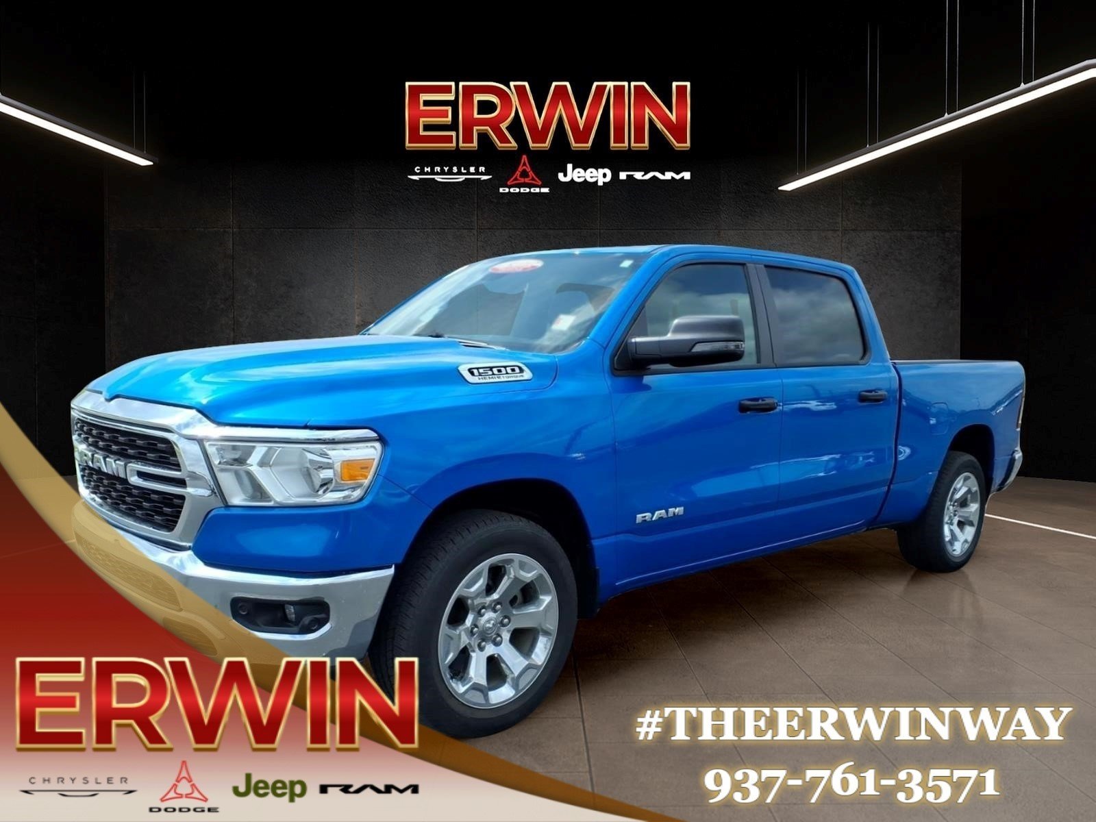 Certified Used 2023 Hydro Blue Pearl Coat RAM Big Horn image 3
