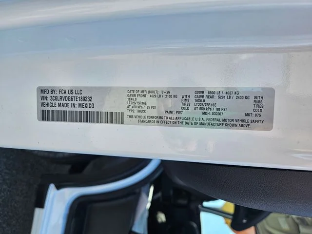New 2026 Bright White Clear-Coat Exterior Paint RAM High Roof image 28