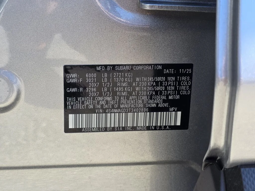 New 2026 ICE SILVER METALLIC Subaru Limited 7-Passenger image 34
