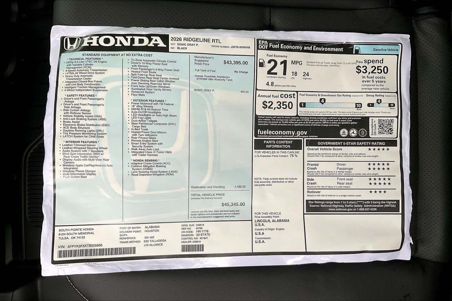 2026 Honda Ridgeline RTL - Photo 22