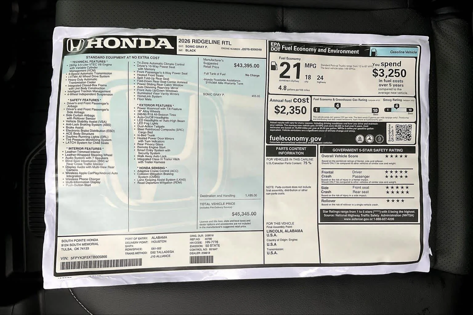 2026 Honda Ridgeline RTL - Photo 22