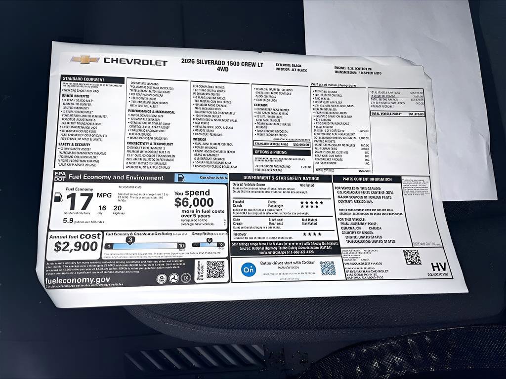 New 2026 Chevrolet Silverado 1500 LT 4D Crew Cab