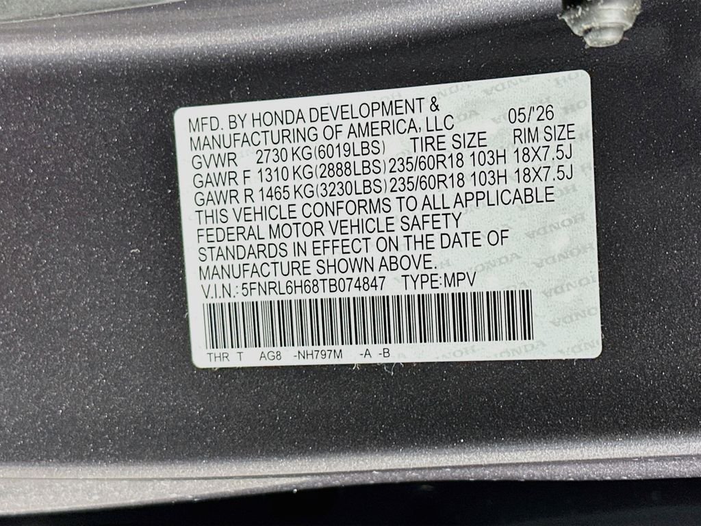 New 2026 Modern Steel Metallic Honda EX-L image 33