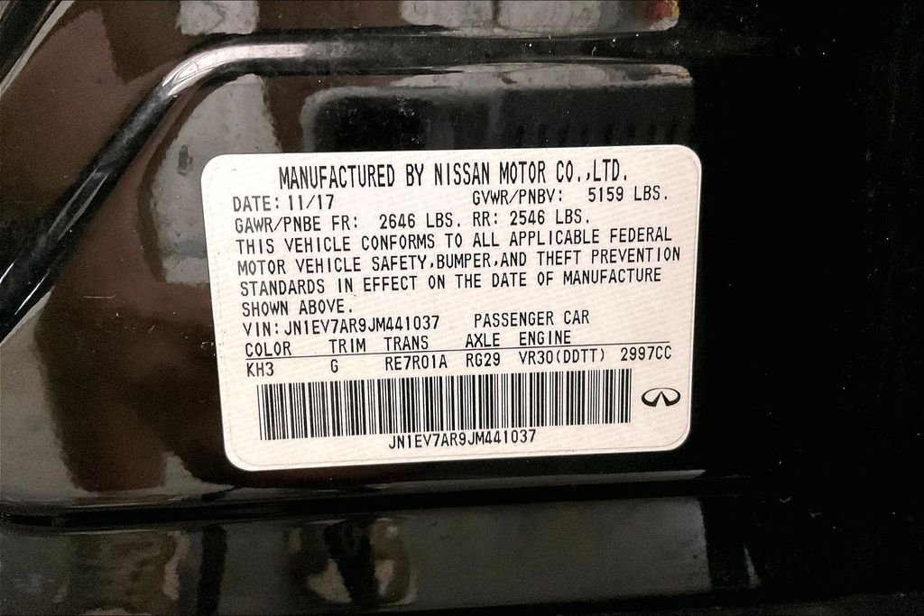 Used 2018 Black INFINITI 3.0t LUXE image 39