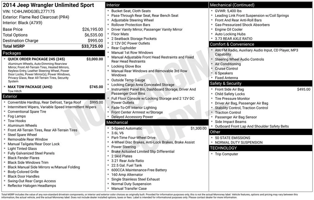 Used 2014 Red Jeep Unlimited Sport image 34