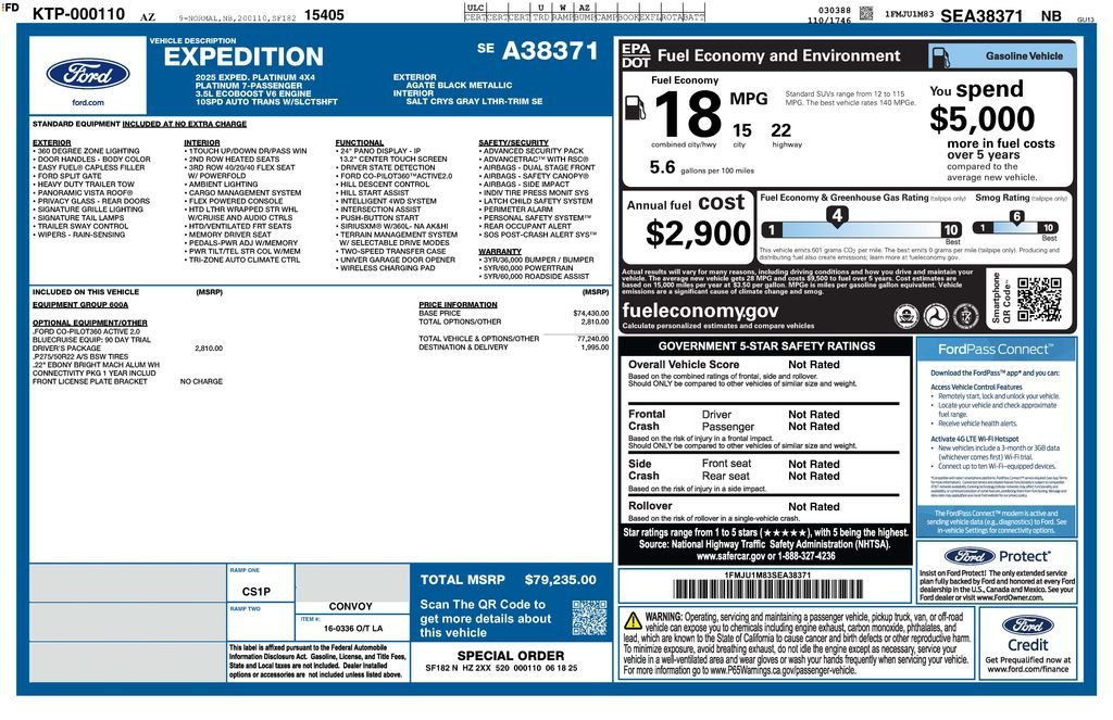 Used 2025 Black Ford Platinum image 2