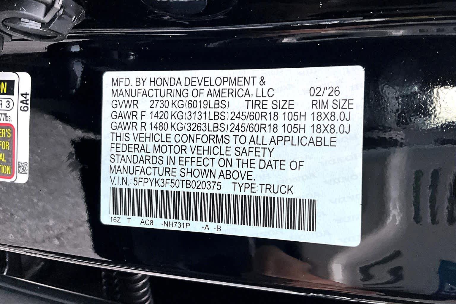 2026 Honda Ridgeline RTL - Photo 14
