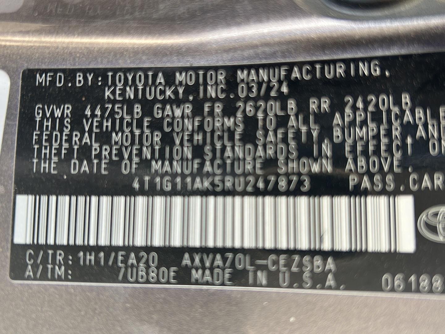 Used 2024 Predawn Gray Mica Toyota SE image 30