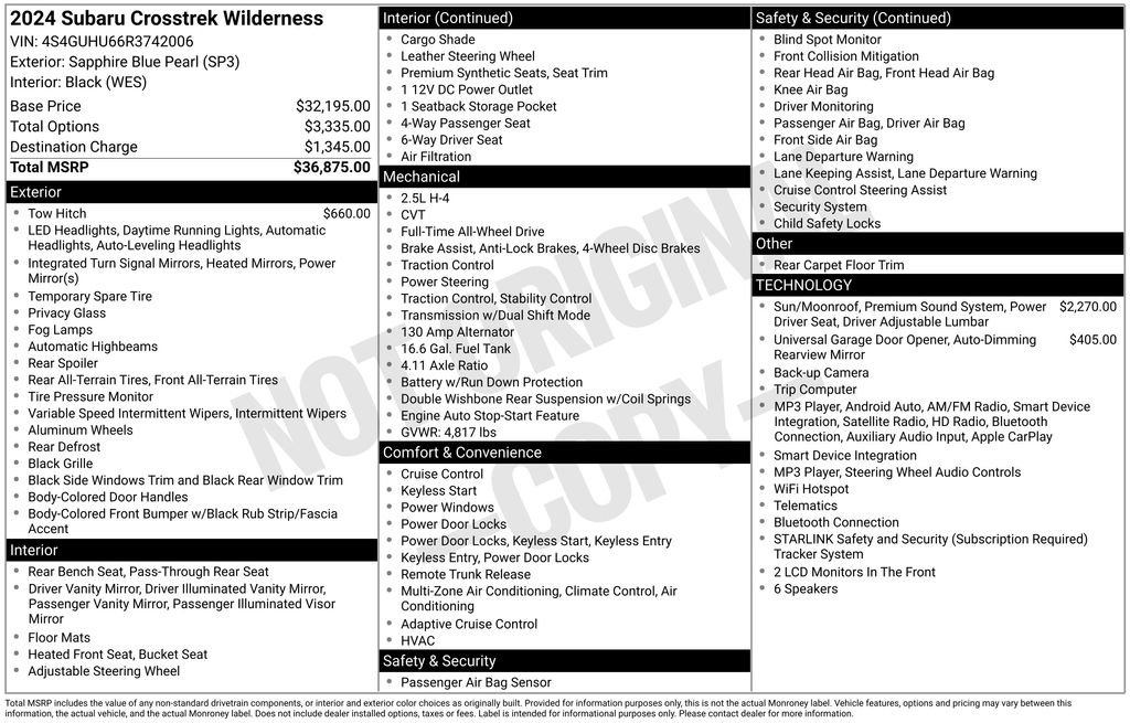 Used 2024 Blue Subaru Wilderness image 2