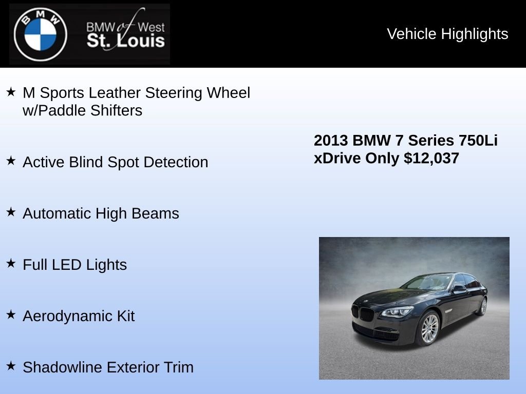 Used 2013 Black BMW 750Li xDrive image 16