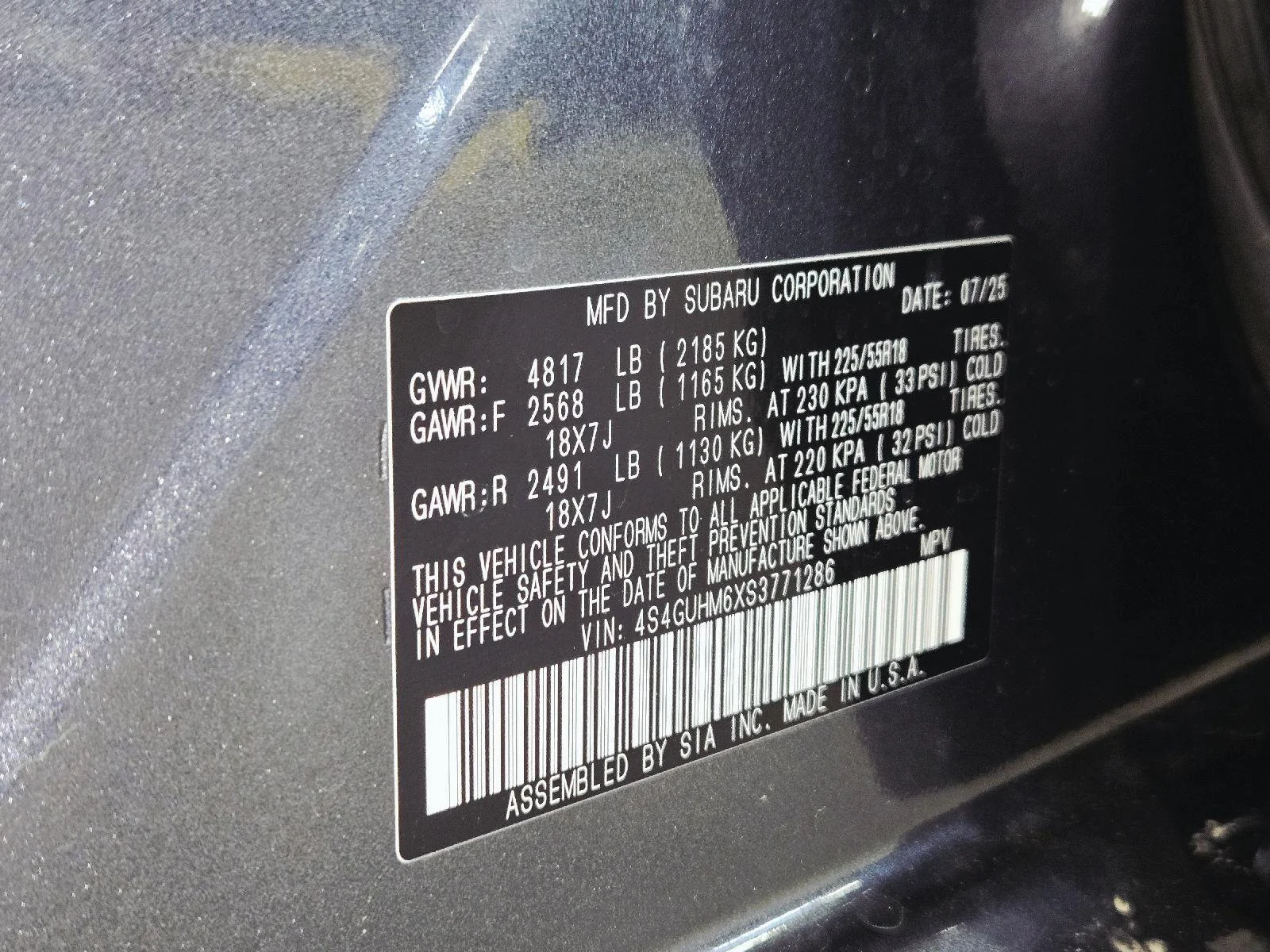 Used 2025 Magnetite Gray Metallic Subaru Limited image 49