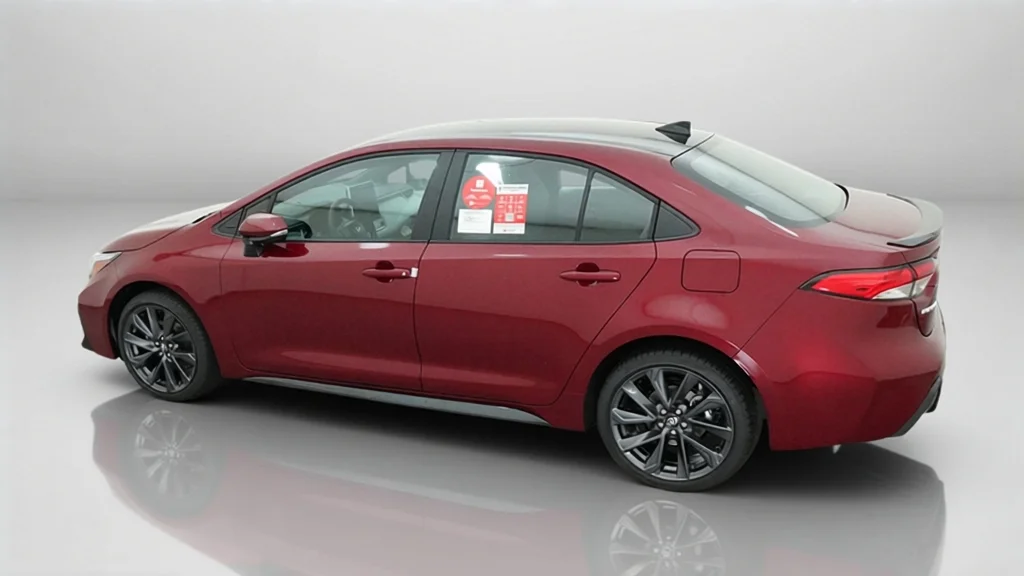 New 2027 Ruby Flare Pearl with Inked roof Toyota SE image 15