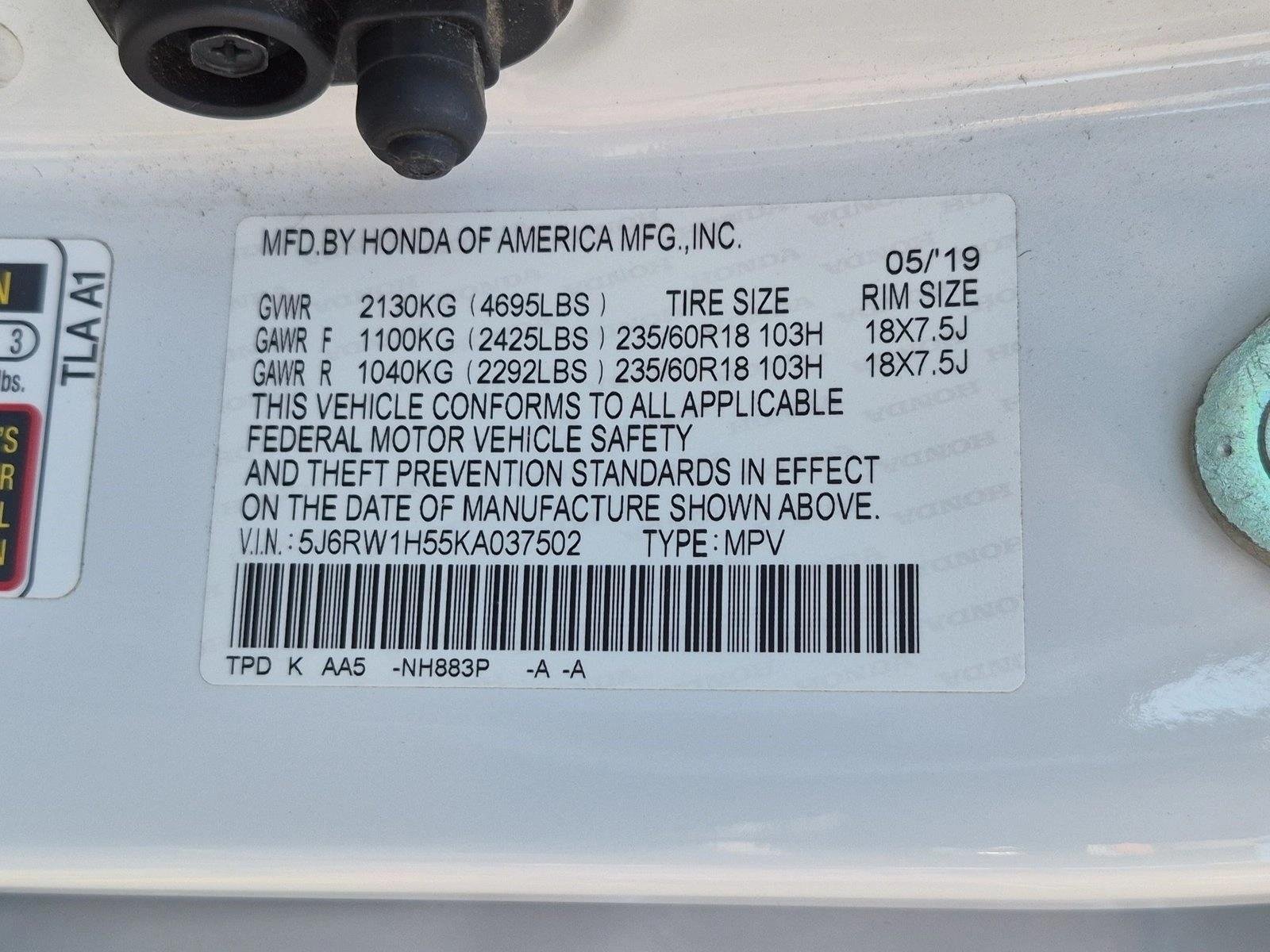 Used 2019 Platinum White Pearl Honda EX image 24