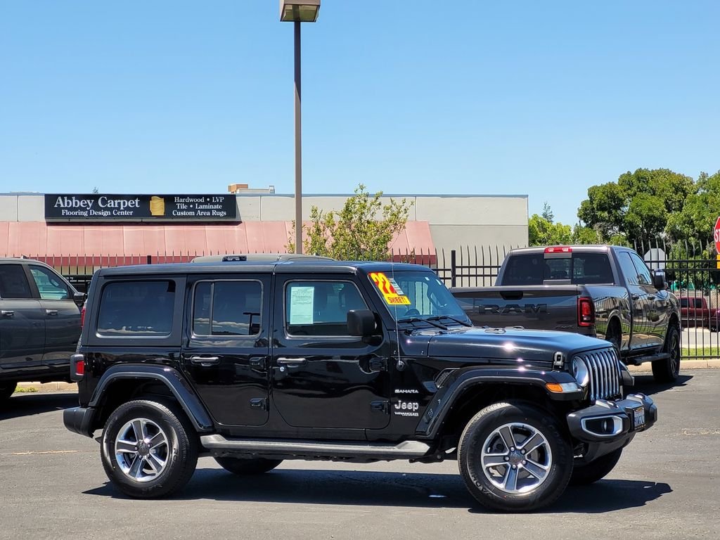 Used 2022 Black Jeep Unlimited Sahara image 3