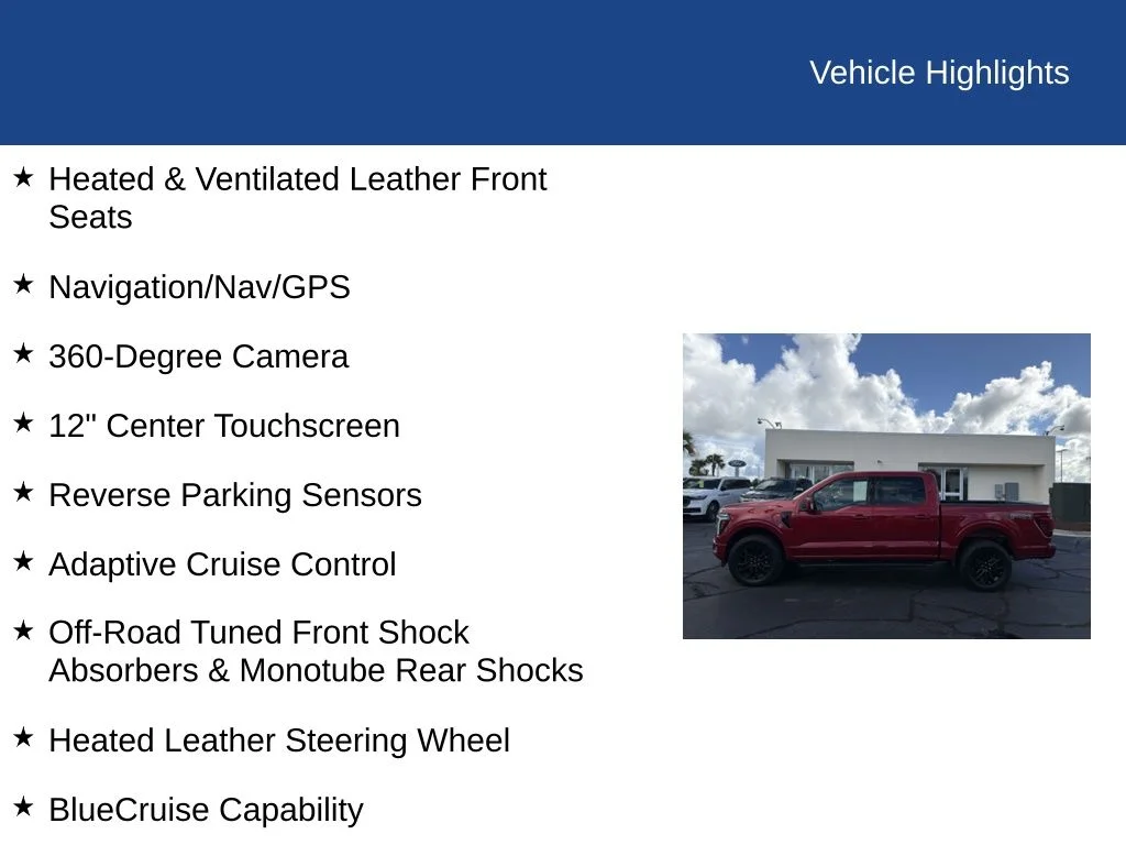 Used 2024 Rapid Red Metallic Tinted Clearcoat Ford Lariat image 23