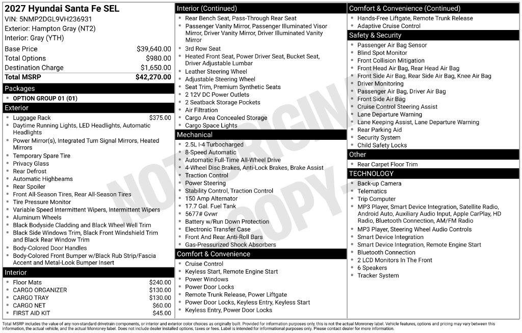 New 2027 Gray Hyundai SEL AWD image 23