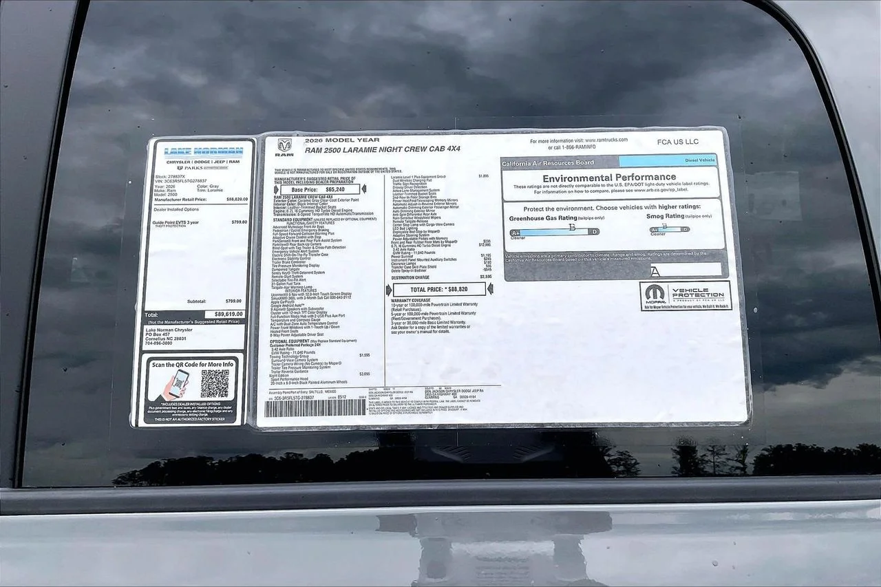 New 2026 Ceramic Gray Clear-Coat Exterior Paint RAM Laramie image 39
