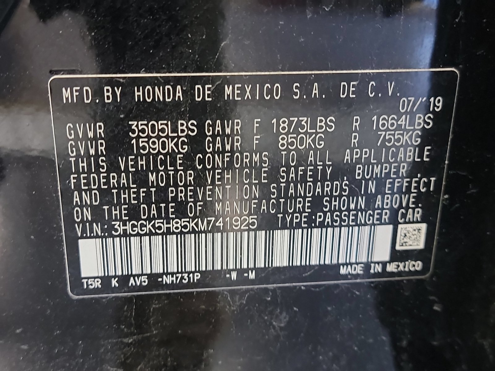Used 2019 Crystal Black Pearl Honda EX image 32