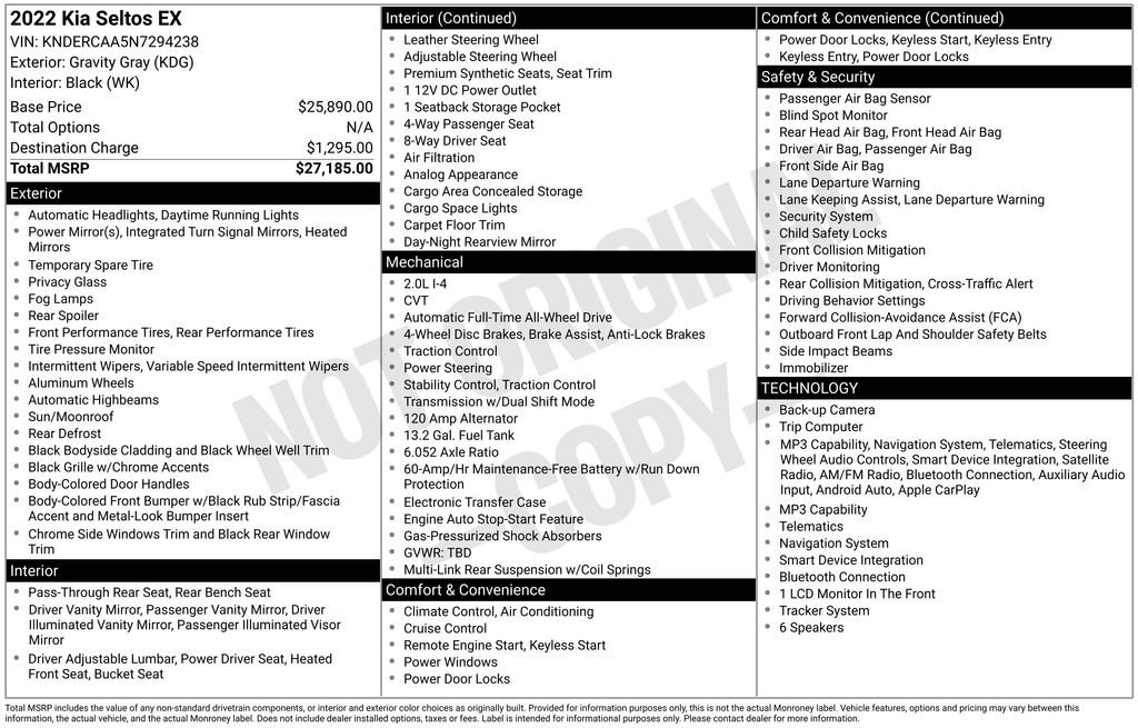 Used 2022 Gray Kia EX image 11