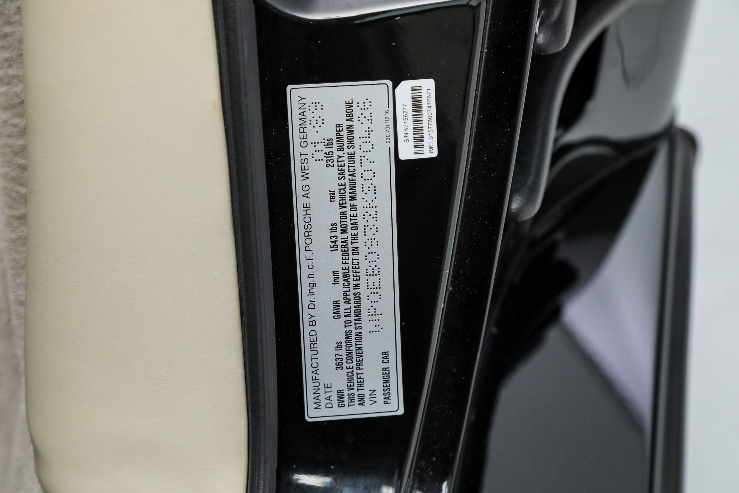 Used 1989 Black Porsche Turbo Cabriolet Slantnose image 67