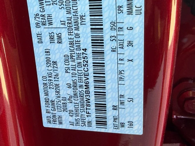 New 2027 Ruby Red Metallic Tinted Clearcoat Ford LARIAT 4WD Crew Cab 6.75