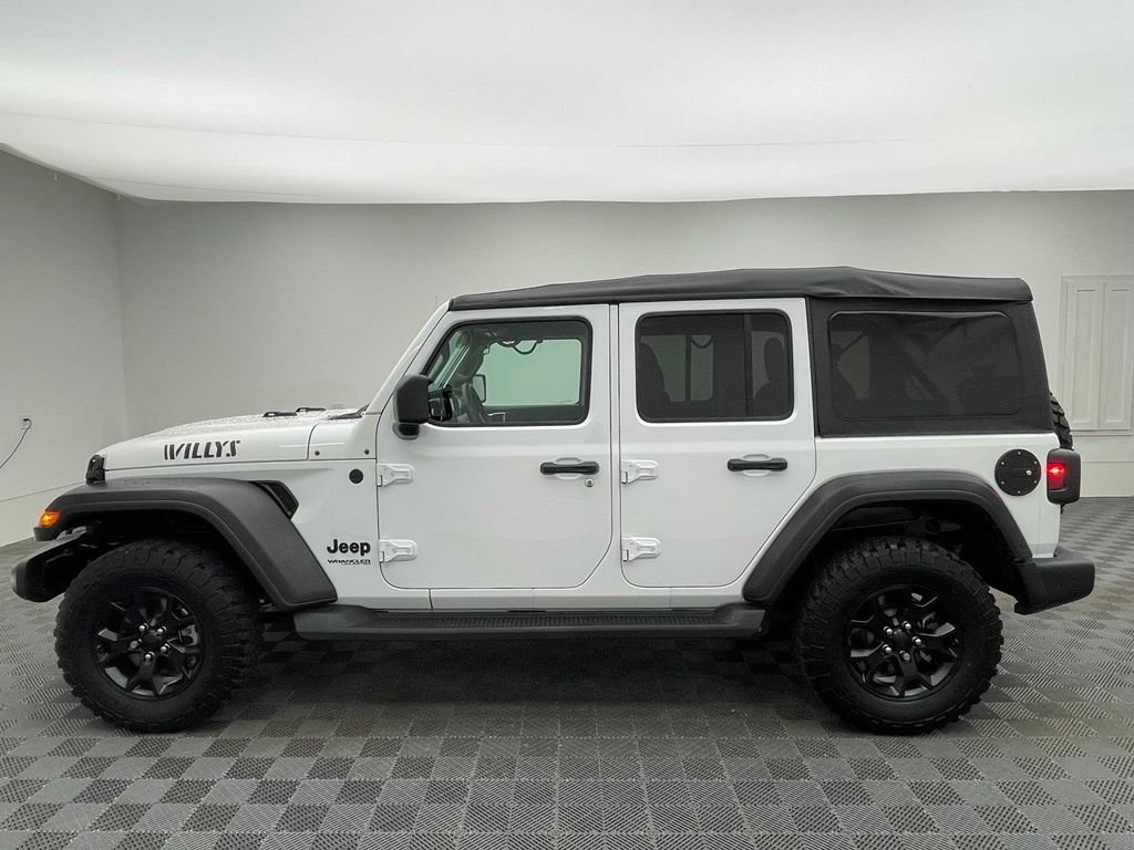 Used 2021 Bright White Clearcoat Jeep Unlimited Willys image 10