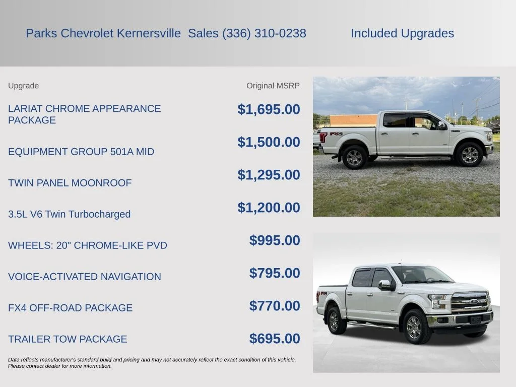 Used 2015 White Ford Lariat image 4