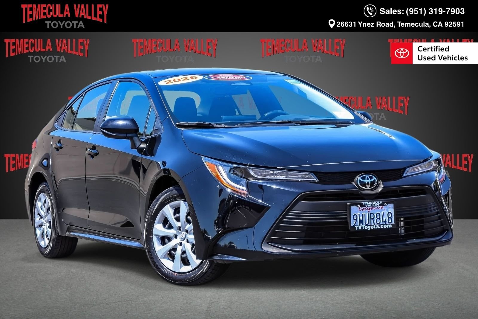Certified Used 2026 Midnight Black Metallic Toyota LE image 1