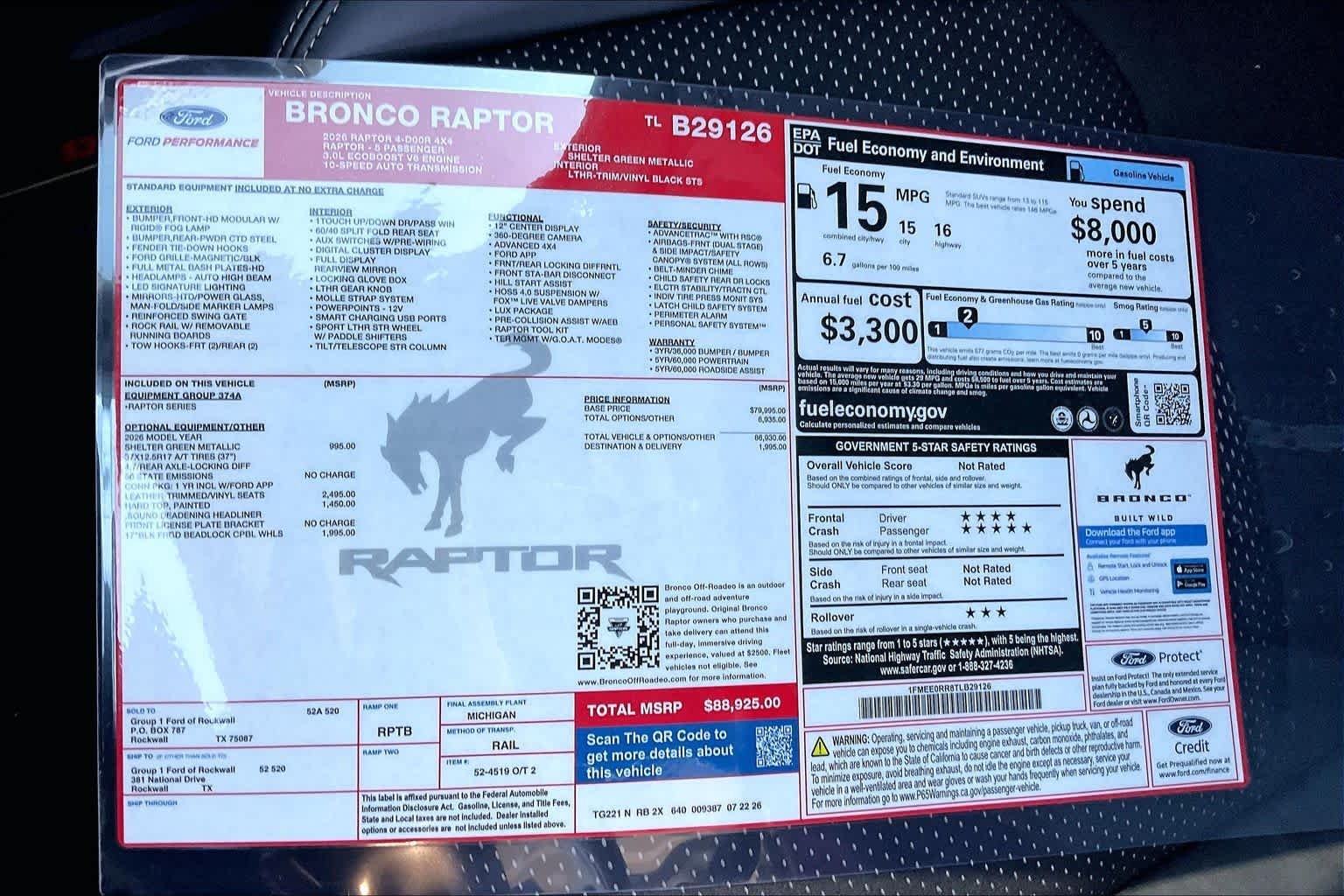 New 2026 Shelter Green Metallic Ford Raptor® image 19