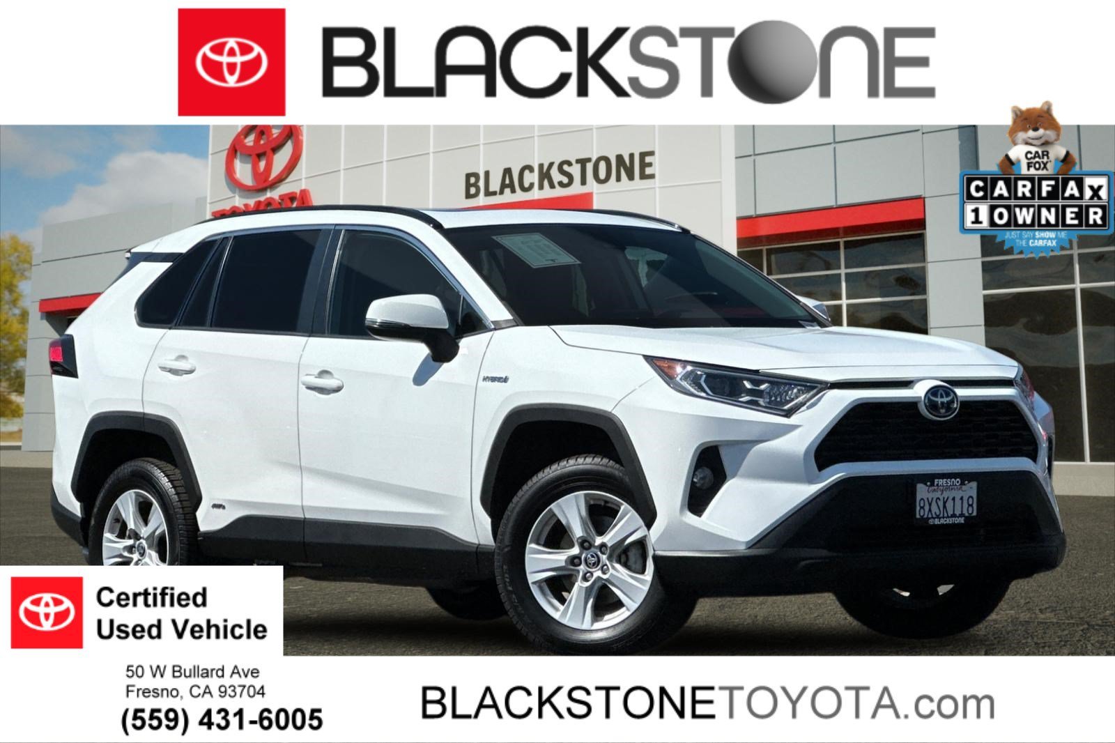 Certified Used 2021 Super White Toyota Hybrid XLE image 1