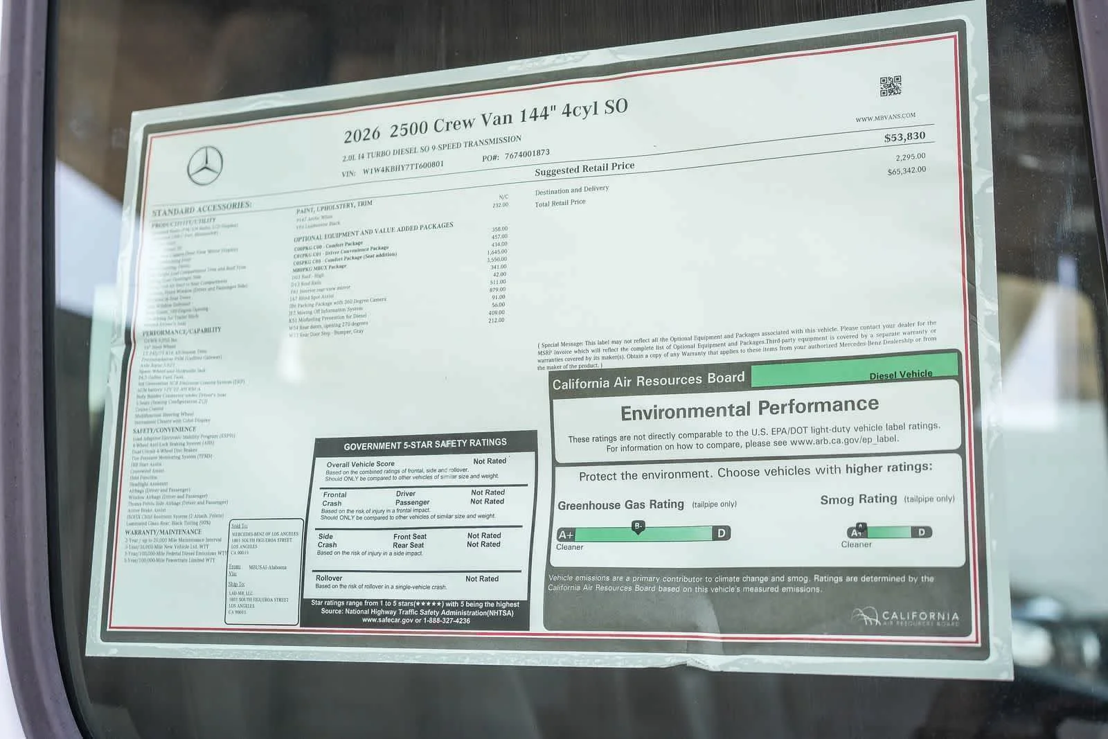 New 2026 Arctic+White Mercedes-Benz Crew 144WB High Roof RWD 2.0L I4 Diesel Turbo SO image 33
