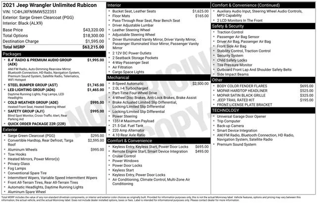 Used 2021 Green Jeep Unlimited Rubicon image 40
