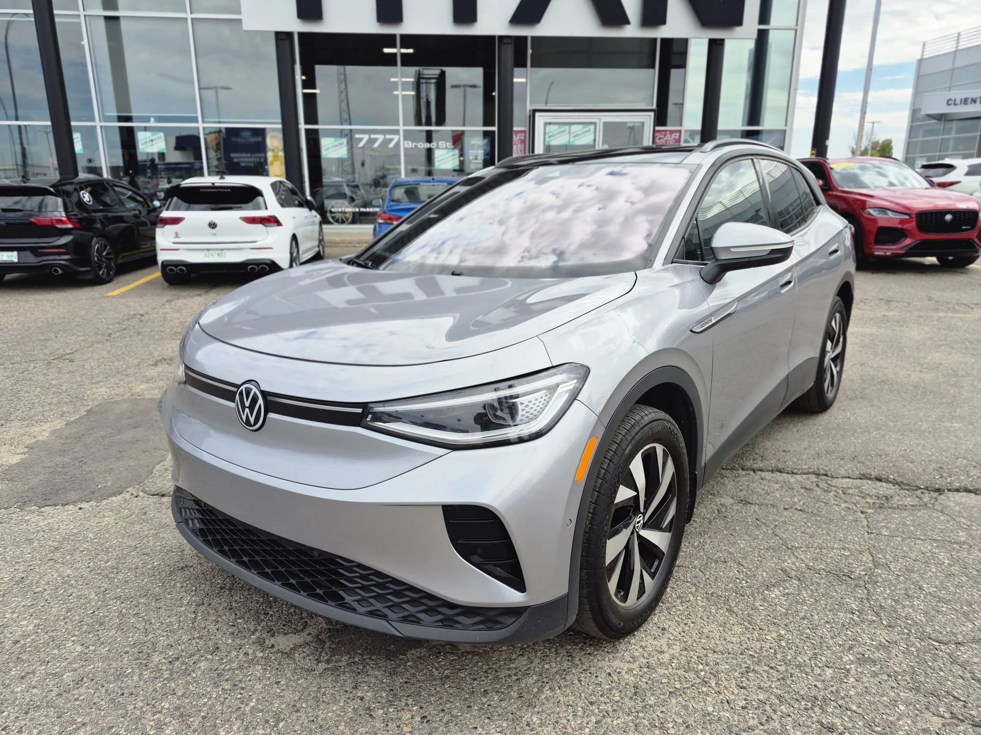 Certified Used 2023 Silverbird Metallic Volkswagen Pro AWD*Full EV | Htd Massage Seats | Glass Roof | Htd Wheel | Nav | Adaptive Cruise | SK On Battery image 3