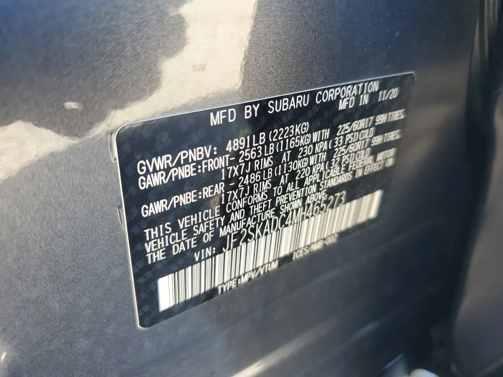 Used 2021 Gray Subaru 4DR SUV CVT image 22