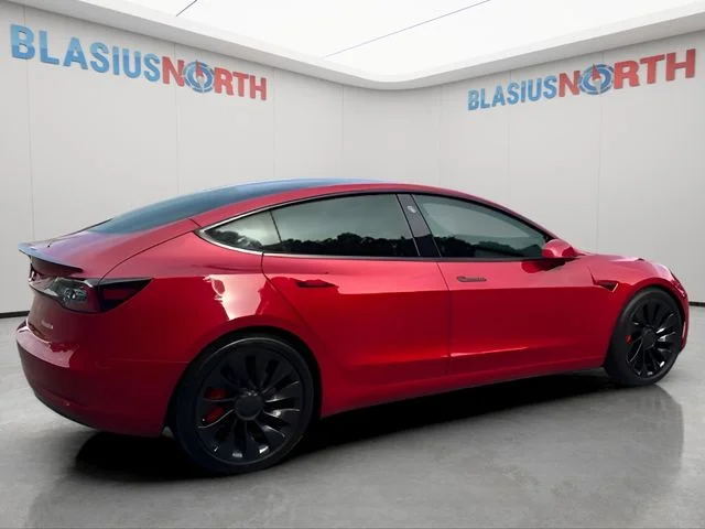 Used 2022 Red Tesla Performance image 4