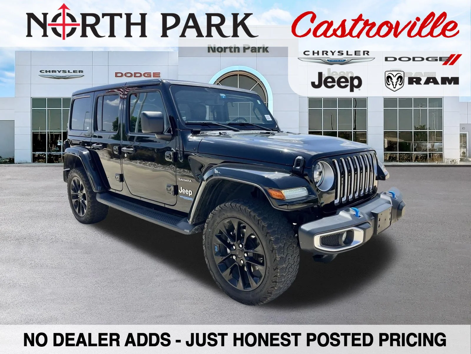 Used 2022 Black Jeep Unlimited Sahara 4xe image 1