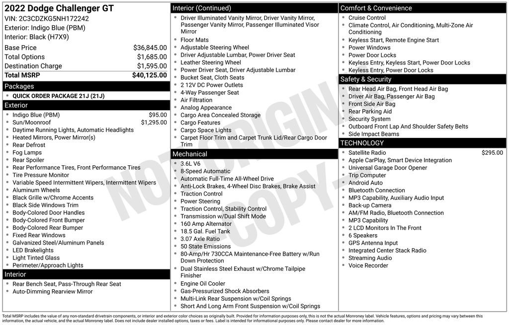 Used 2022 Blue Dodge GT image 10