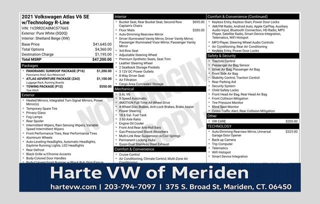 2021 Volkswagen Atlas SE w/Tech R-Line