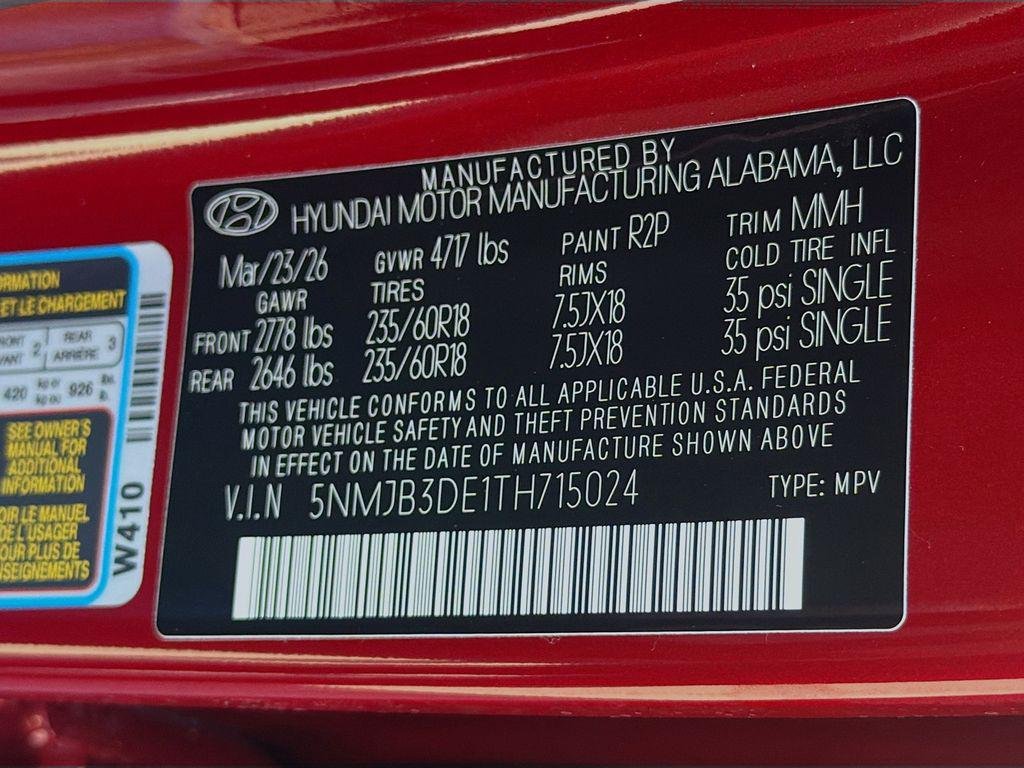 New 2026 Ultimate Red Hyundai SEL FWD image 25