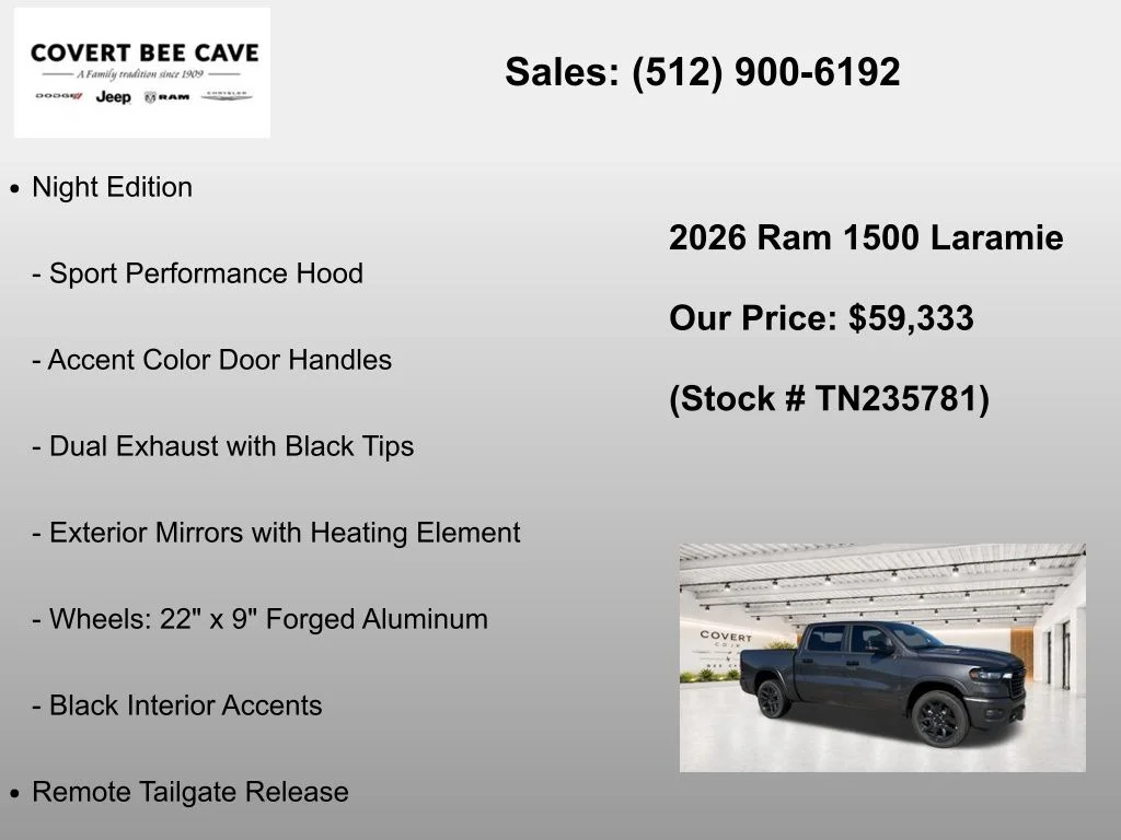 New 2026 Granite Crystal Metallic Clear-Coat Exterior Paint RAM Laramie image 25