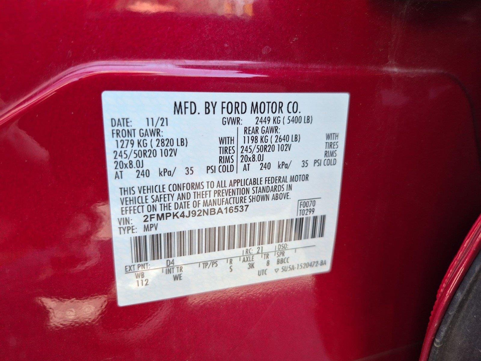 Used 2022 Rapid Red Metallic Tinted Clearcoat Ford ST-Line image 42