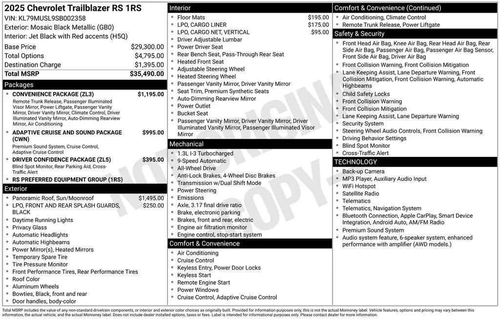 Used 2025 Black Chevrolet RS image 7